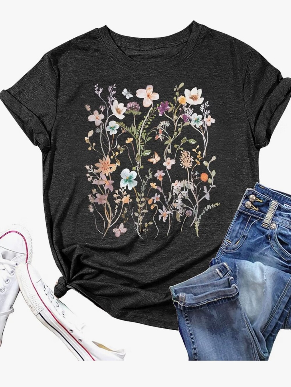 Boho Flower T Shirt Vintage Floral Graphic Shirt